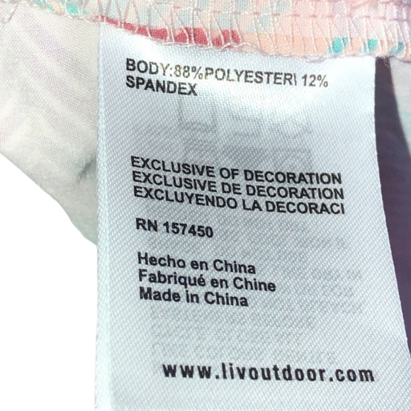 LIV OUTDOOR Minerva Printed Pale Dogwood Geo Pull-On Active Shorts Size Medium - Picture 12 of 15